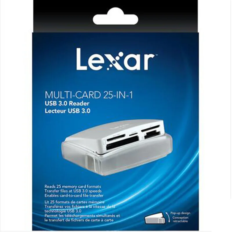 Lexar 25 в 1 мульти смарт-кард-ридер USB 3,0 высокая скорость до 500 м/с компактная tf карта sd карта cf кард-ридер для камеры ноутбука