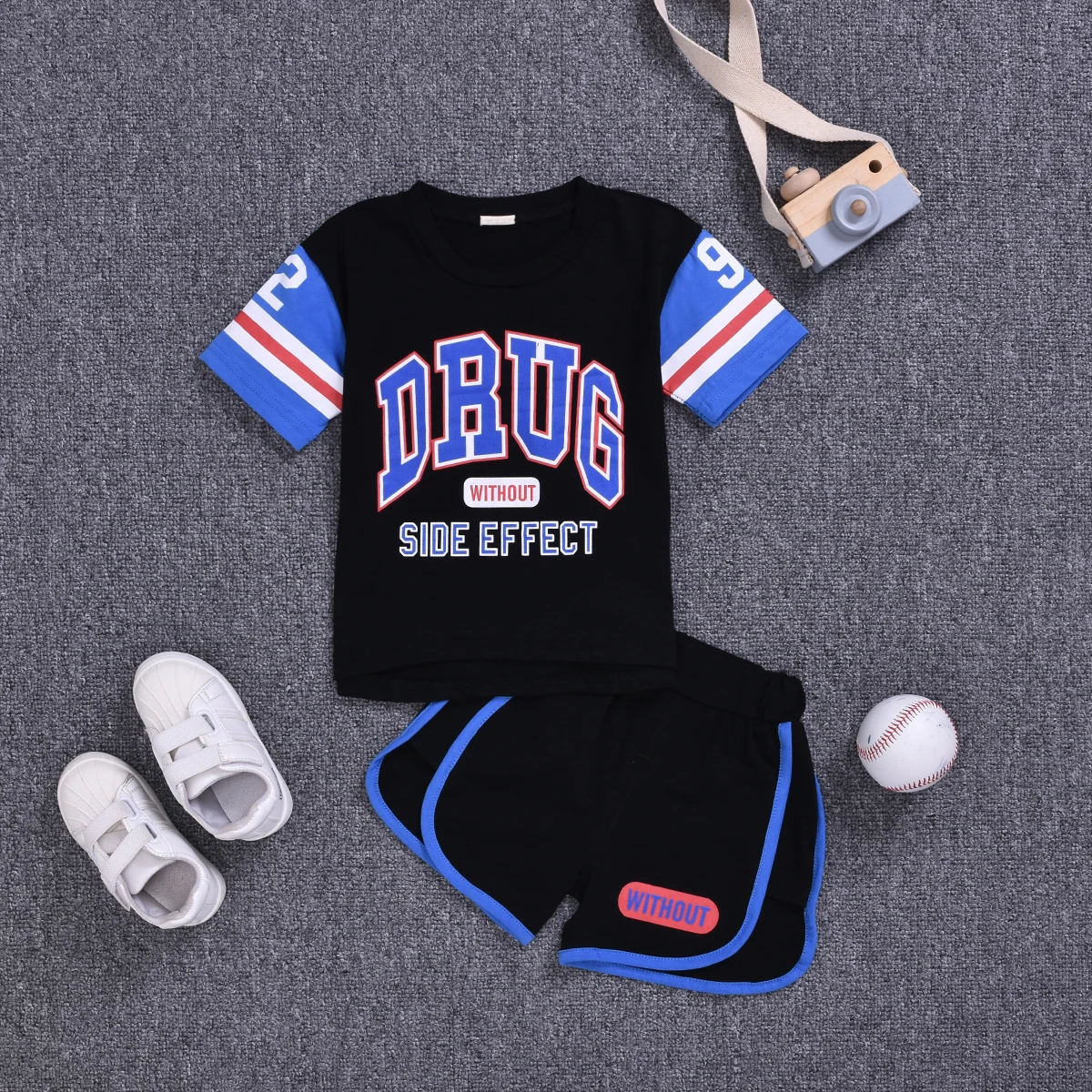 Toddler Boy Sports Clothing Set Baby Summer Casual T-shirt Suit Football Uniforms Basketball Kids Children Letter Clothes