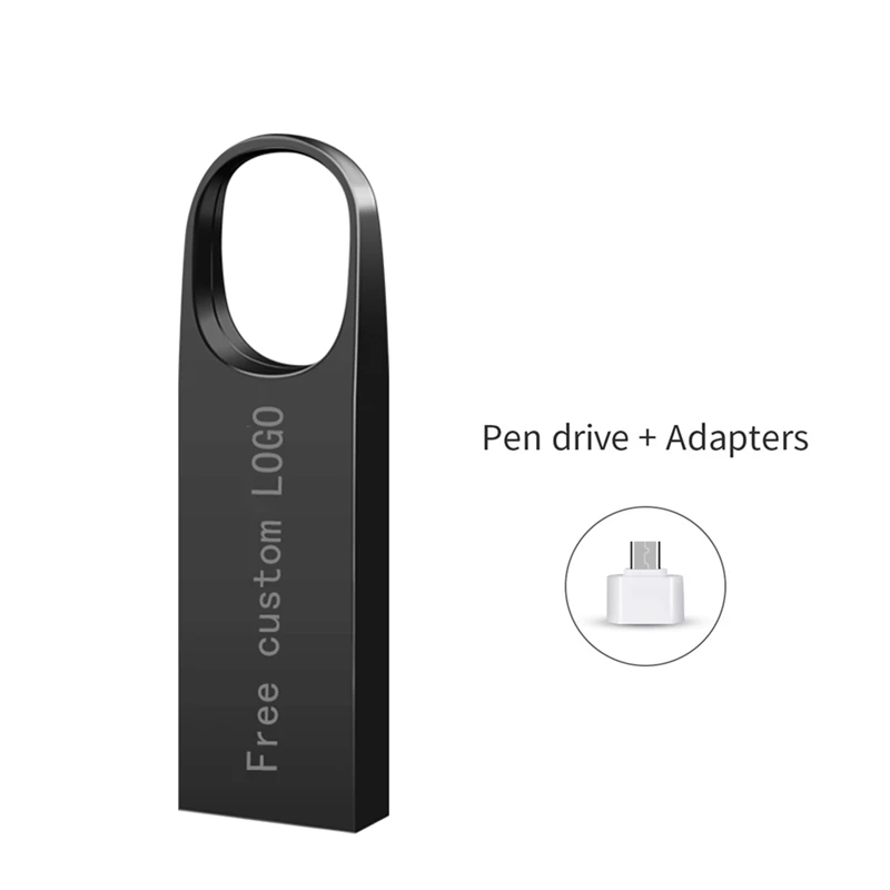Black Водонепроницаемый подарок USB флэш-накопитель 128 Гб металлический накопитель 64 ГБ 32 ГБ серебро флэш-память 16 Гб Флешка 8 ГБ 4 ГБ Бесплатный Пользовательский логотип - Цвет: Black