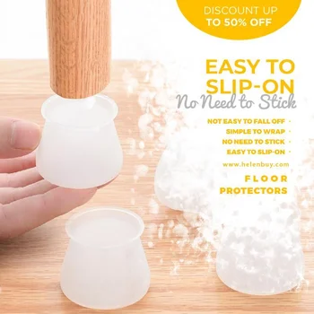 

16pc Table Chair Leg Silicone Cap Pad Furniture Table Feet Cover Floor Protector Non-slip Table Chair Mat Caps Foot Protection