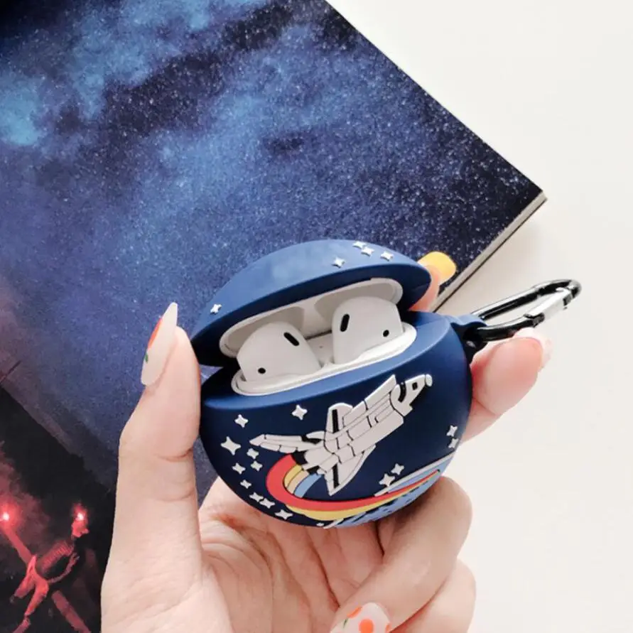 Мягкий силиконовый чехол с кольцом-цепочкой для AirPods - Цвет: 5