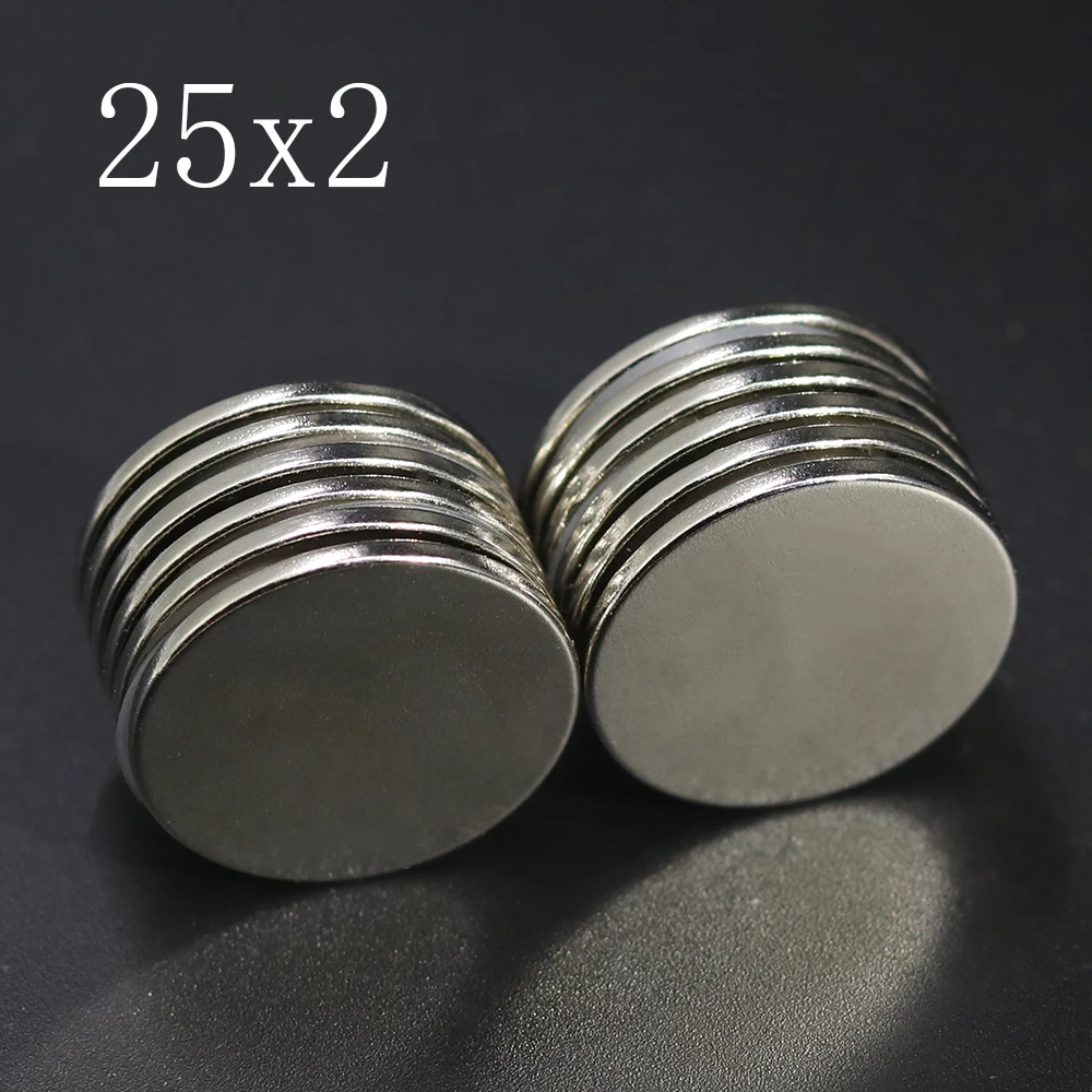 Неодимовый магнит 25x2 5/10 шт. N35 NdFeB Круглый сверхмощный сильный постоянный диск imanes