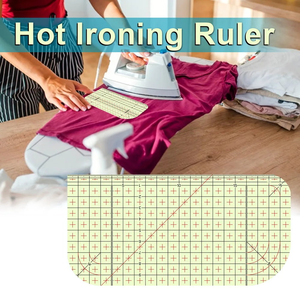

Hot Ironing Ruler Patchwork Tailor Craft DIY Sewing Supplies Measuring Sewing Tool Crimping Clip Tailor Cloth Cutting Accessory