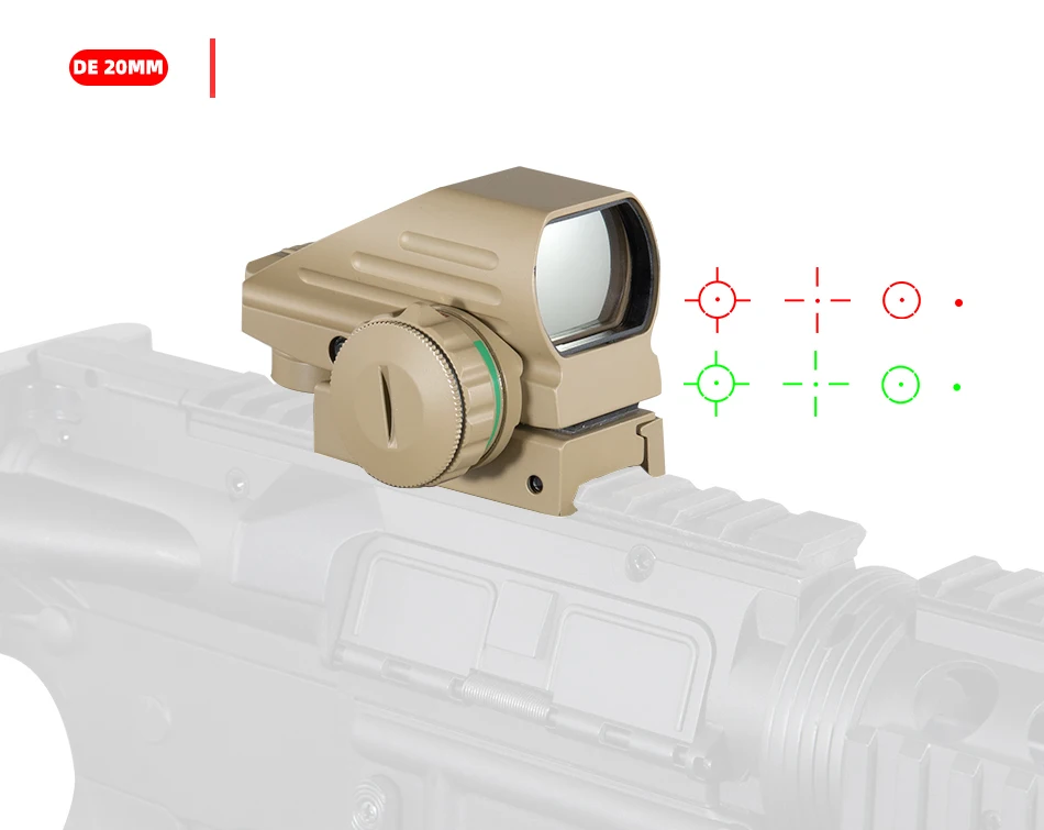 red dot sight scope tático riflescope retículo holográfico vista projetada caça montagem em trilho