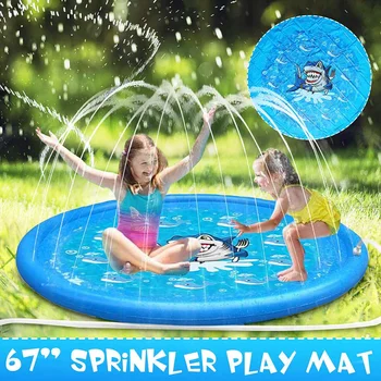 

170cm Inflatable Spray Splash Water Play Mat Kids Pad Outdoor Pool Beach Lawn Play Spray Toy Sprinkler Cushion Toys Cushion