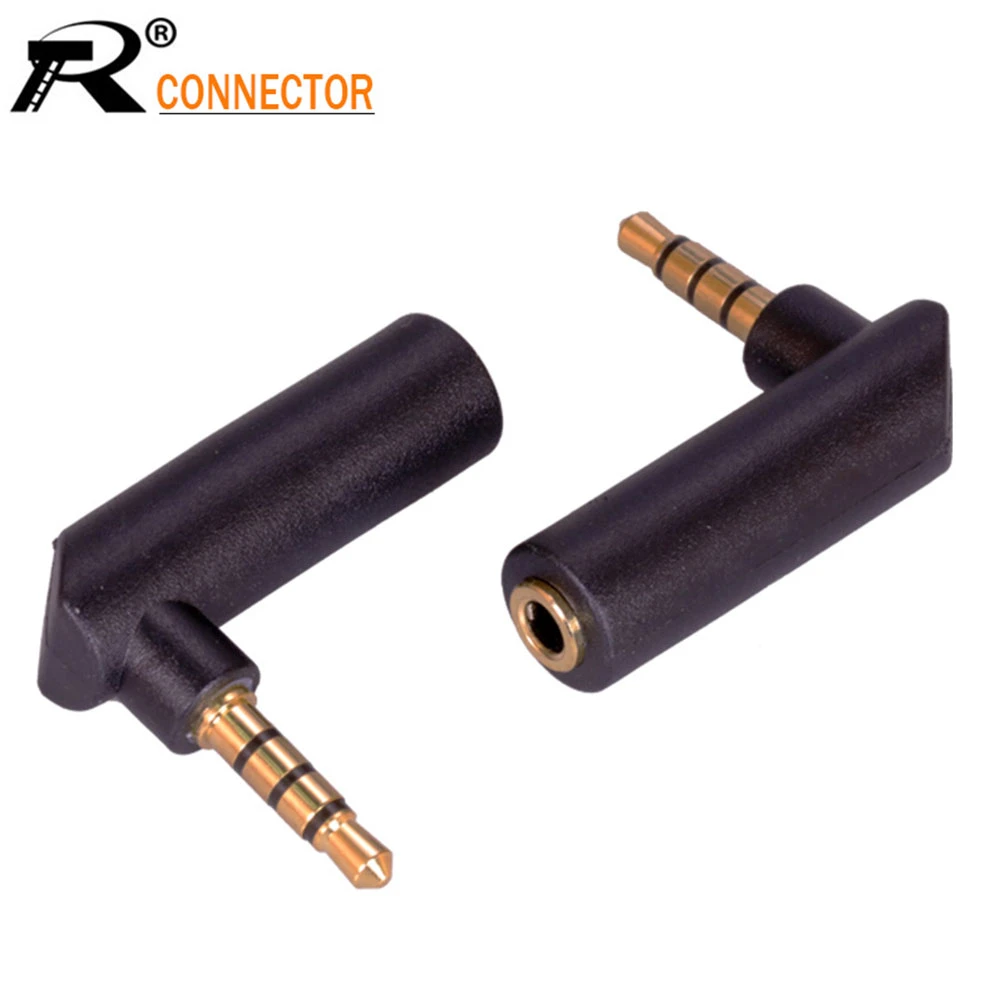 jack de 3,5mm y 4 polos, conector Adaptador de Audio estéreo en forma de L, ángulo recto de 90 a 3,5mm, 1 connector|female male connectorfemale audio connector - AliExpress
