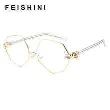 FEISHINI Брендовое дизайнерское ожерелье с орнаментом геометрические суперзвезды женские очки винтажные Модные прозрачные линзы, оправа класса люкс