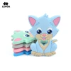 1PC Cat Silicone Teether Toys Necklace Accessories Infant Chew Toys Raccoon Silicone Beads Soft teether DIY Baby Teething 1