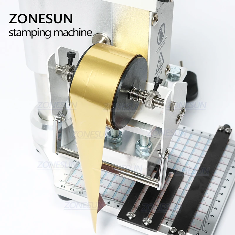 ZONESUN машина для горячего тиснения фольгой ручная Бронзирующая дерева кожи ПВХ