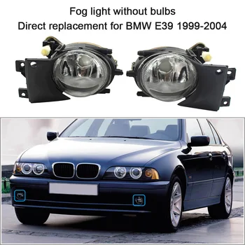 

1 Pair Left & Right Front Fog Light without Bulbs Replacement Kit for BMW E39 1999-2004