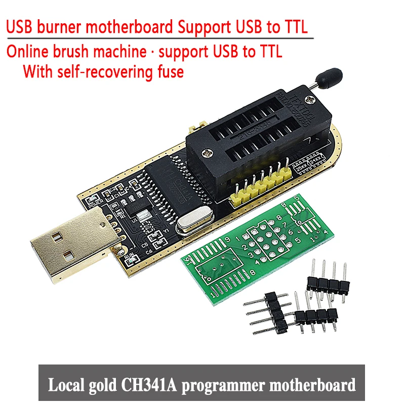 CH341A Module Официальный CH341A 24 25 серия EEPROM флэш-память биос USB программист модуль CH341 для SOIC8 SOP8 тестовый зажим для EEPROM 93CXX 25CXX 24CXX - Цвет: CH341A Module