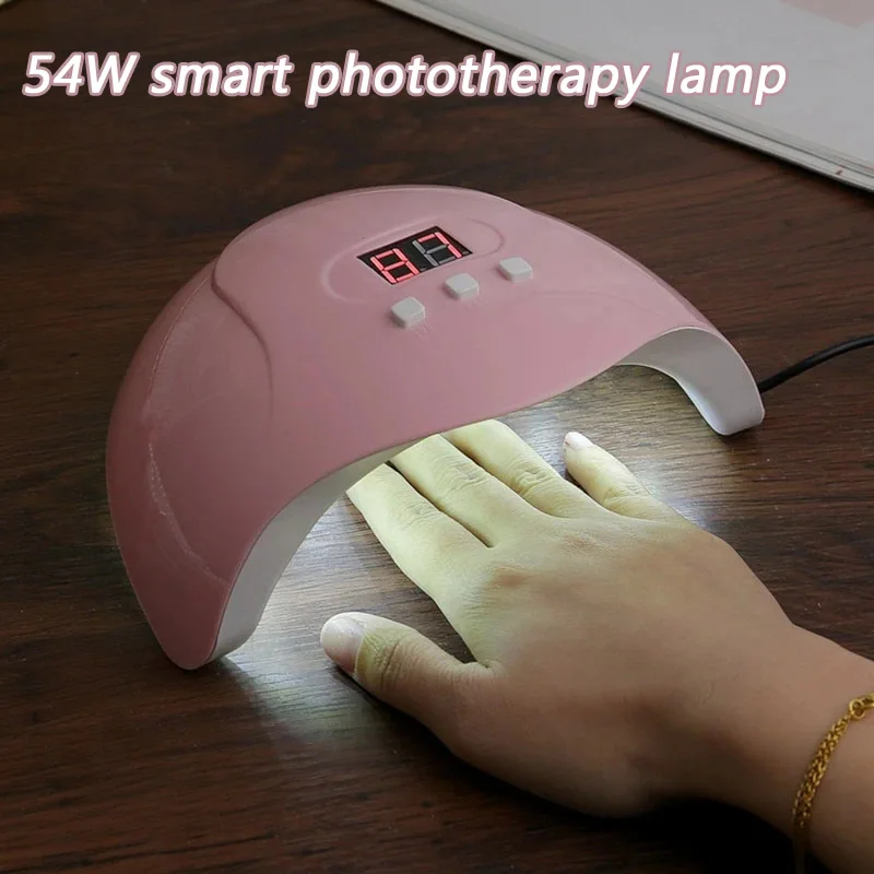 Pink UV LED Nail Lamp 54w Professional Dryer Gel Polish Light for Fingernail Toenail can CSV | Красота и здоровье