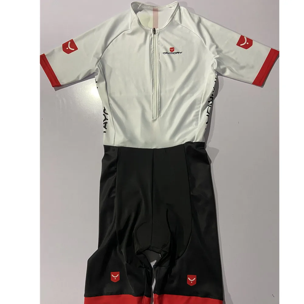

Men's Pro Jersey Clothes Triathlon Racing Suit Distance Jumpsuit Custom Trisuit WHITE Cycling Running Swimming Clothing Kit