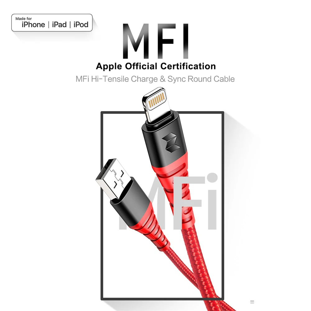ROCK 2 шт USB кабель для iOS быстрое заряднеое устройство кабель для зарядки синхронизации для iPhone 5S 5c 6 7 Plus 8 X XS MAX XR