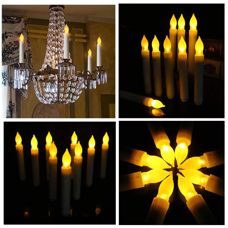 12 шт. беспламенные конусные свечи Led на батарейках мерцающие свечи для Гарри Поттера вечерние рождественские украшения