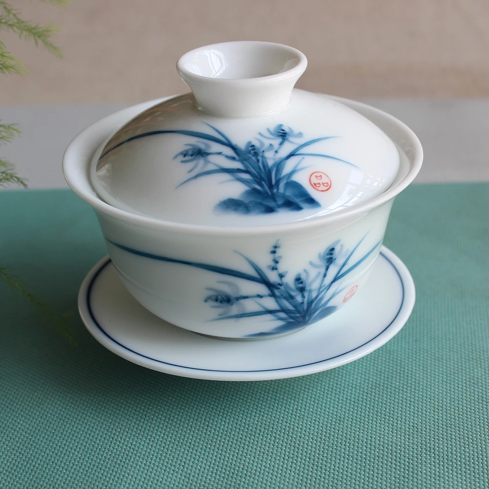 Китайский чайный сервиз Gaiwan ручной росписи керамический китайских традиций
