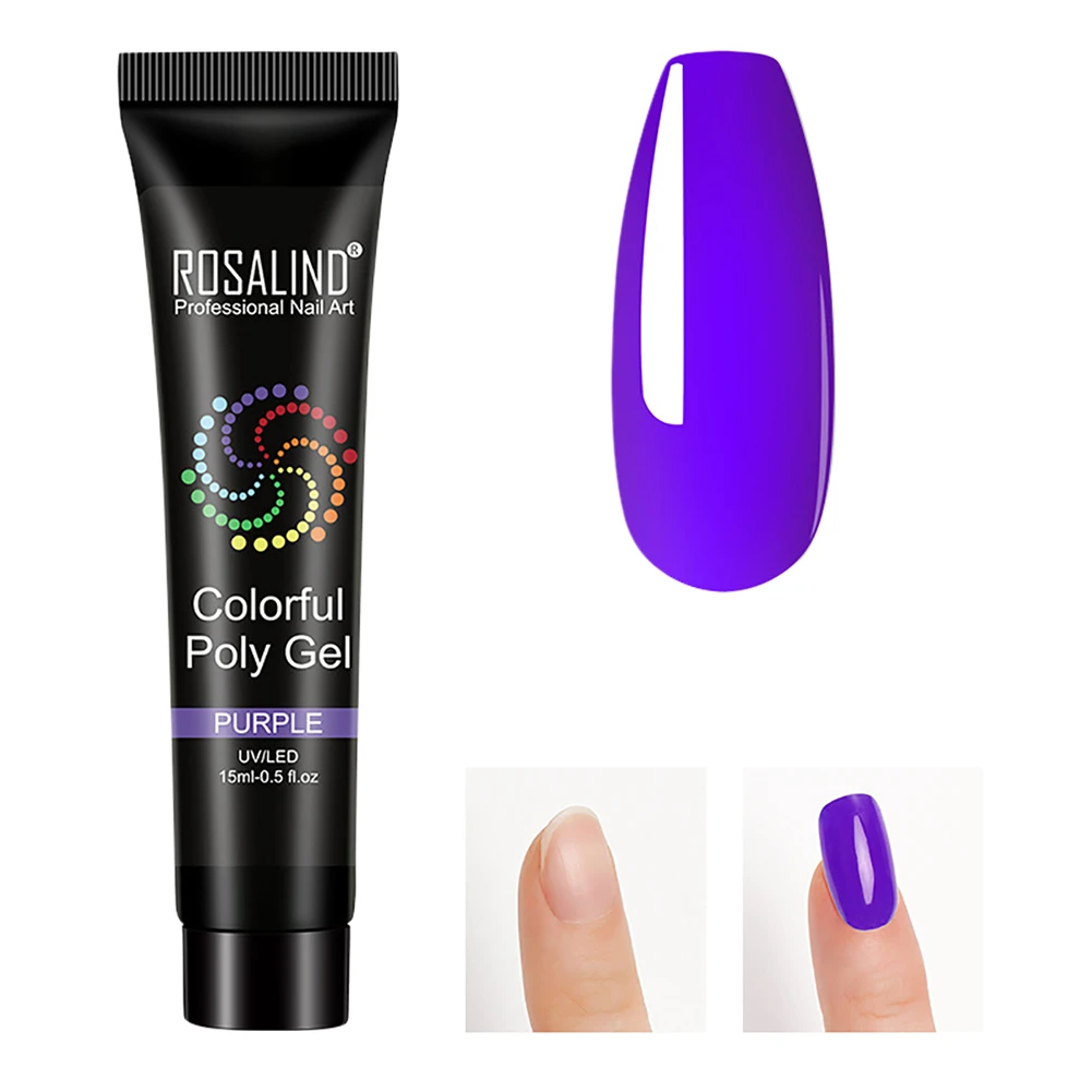 

ROSALIND 15ml UV Nail Gel Quick Builder Extension 7 Hot Sale Fashion Colors Poly Nail Gel