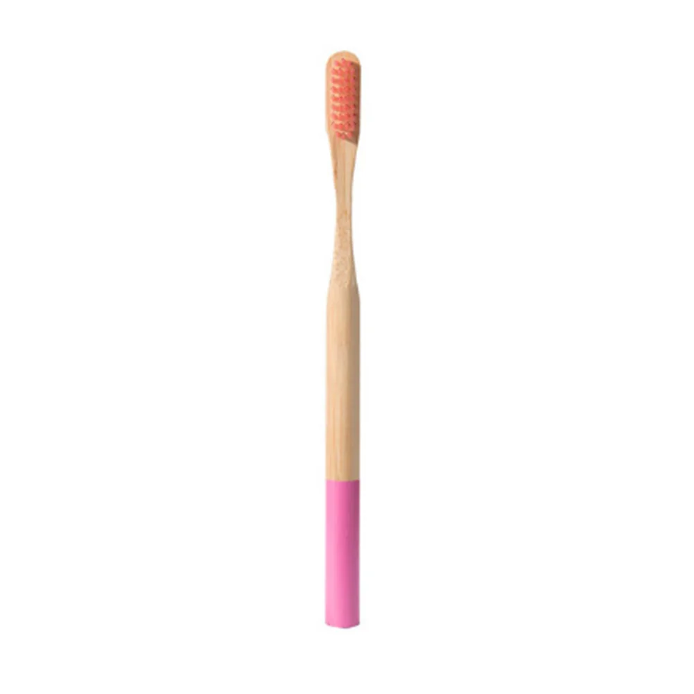 Rose Red Travel Home Anti Bacterial Household Cylinder Toothbrush Eco Friendly Bamboo Soft Bristles Unisex Portable Adults Cleaning - Цвет: Rose Red