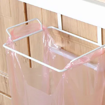 

Cabinet Door Back Type Garbage Bag Bracket Hook Kitchen Plastic Bag Rack Mounted Garbage Can Hangable Trash Rack