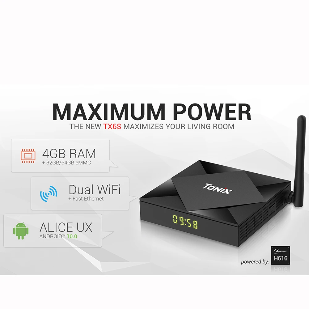 TX6S Tanix Android 10 0 ТВ приставка H616 чип TX6 4 Гб 64 Смарт медиаплеер двойной WiFi Bluetooth 8K