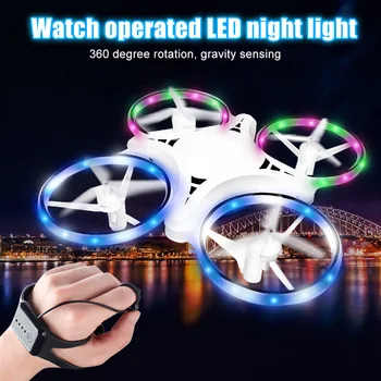 

Hot Smart Watch Quadcopter Gravity Sense Flying Toy Infrared Sensing Gesture Remote Control Aircraft with LED Light MVI-