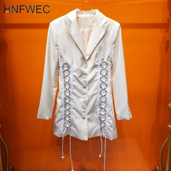 

women clothes suit coat Twine knit tassel zipper decorated slim apricot long sleeve 2020 autumn new blazer for famale K705