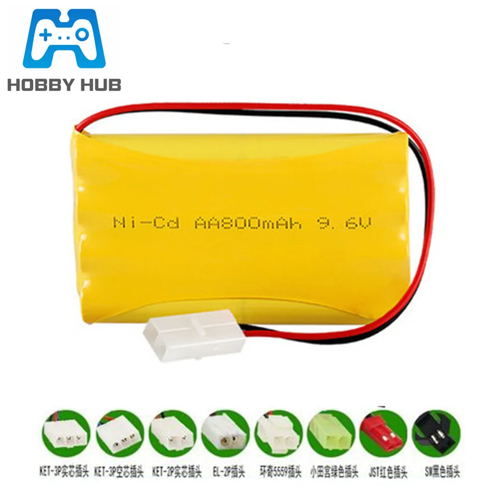

9.6V 800mAh Ni-CD Battery 9.6v AA battery For rc toys boats Car truck train gun robot parts NICD 9.6v battery free shipping