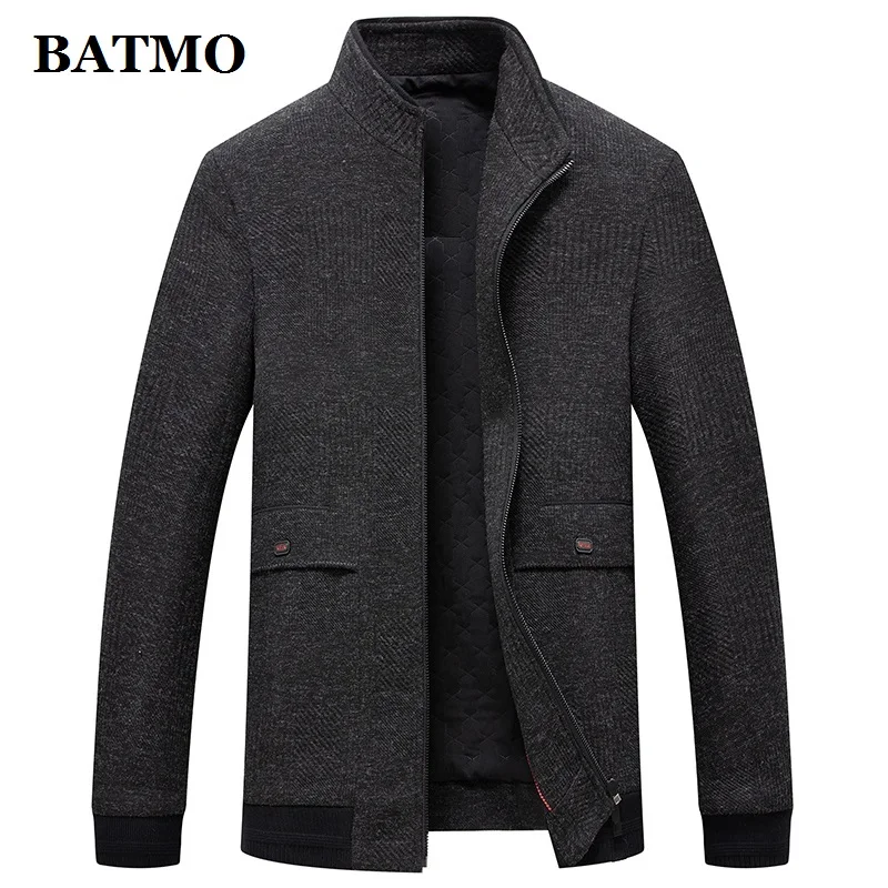 BATMO Новое поступление осенне-зимние повседневные мужские куртки, мужские повседневные парки, большие размеры 808 - Цвет: Темно-серый