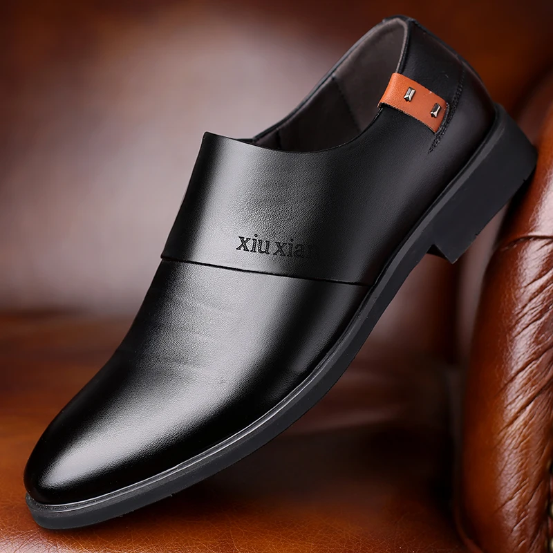 

Brown Black Business Suit Versatile Casual Shoes Male Classic Flats 2019 New 2019 New Formal Leather Dress Men Shoes