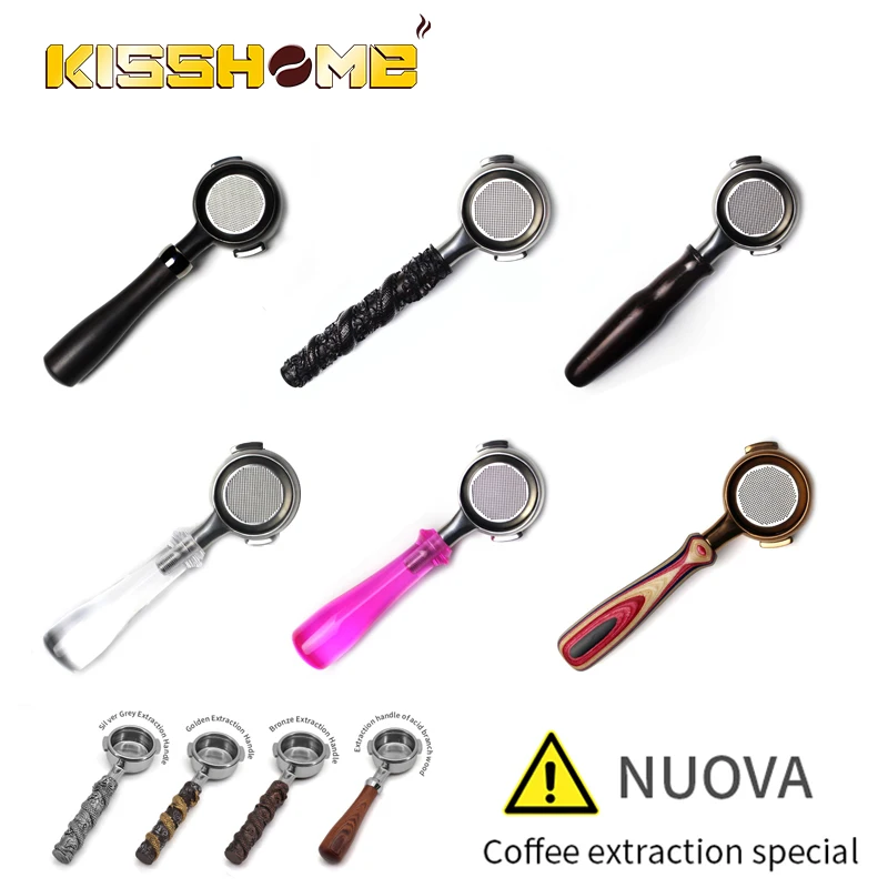 Портативный кофе эспрессо 58 мм деревянная/полимерная ручка без дна кофе-машина