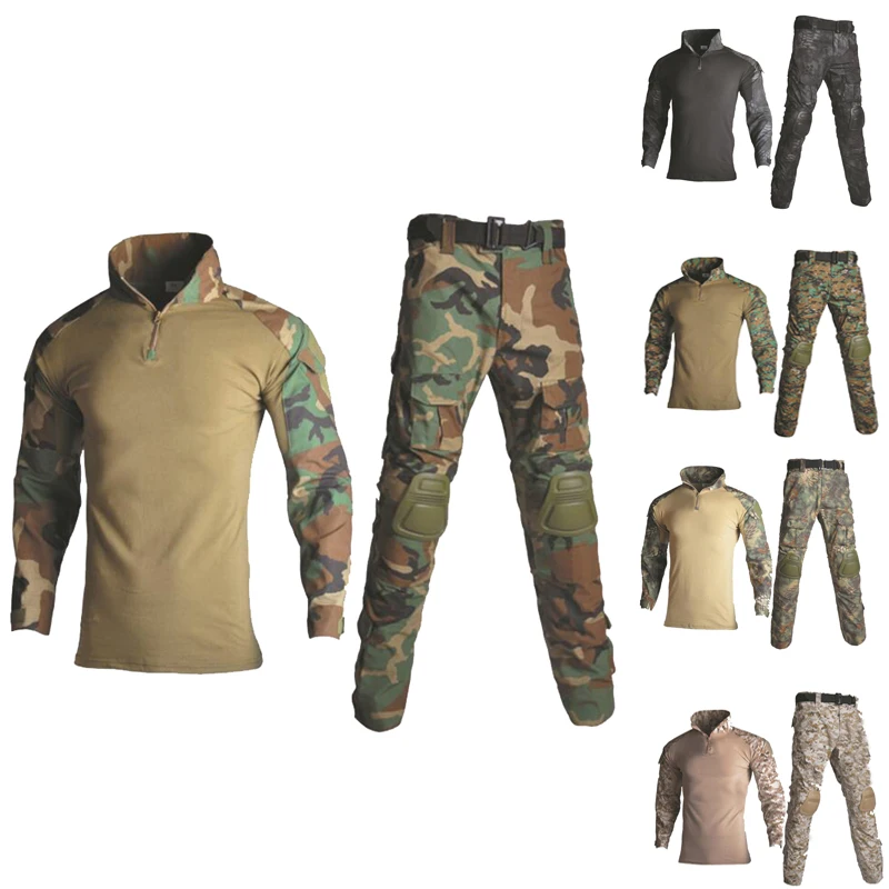 Тактический Ghillie костюм Мужская охотничья одежда Камуфляжный костюм снайпера Военная авиационная Униформа рубашка+ брюки 13 цветов
