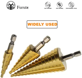 

3-12mm 4-12mm 4-20mm Step Cone Drill Bit Hole Cutter Dint Tool Hex Shank Step Drills shank Coated Metal Drill Bit