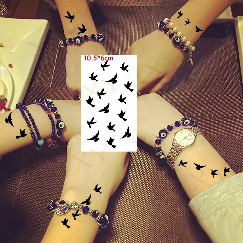 

Waterproof Temporary Tattoo Sticker Swallow Fly Bird Feather Flash Tatoo Fake Tatto Arm Leg Wrist Foot Hand Girl Men Women Kids