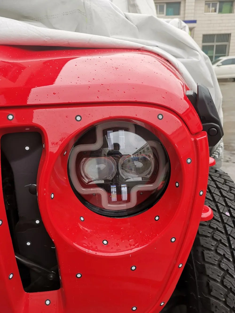 1 пара 9 дюймов 90 Вт светодиодная фара-прожектор Белый halo hi-low beam для Jeep Car JL черный