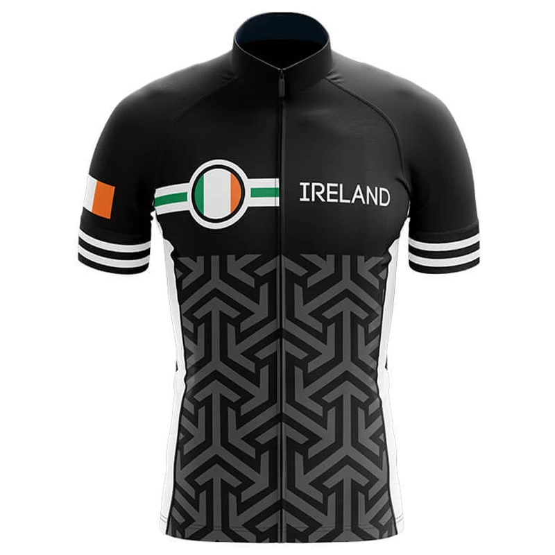 Ирландия черная летняя с коротким рукавом профессиональная Велоспорт Джерси