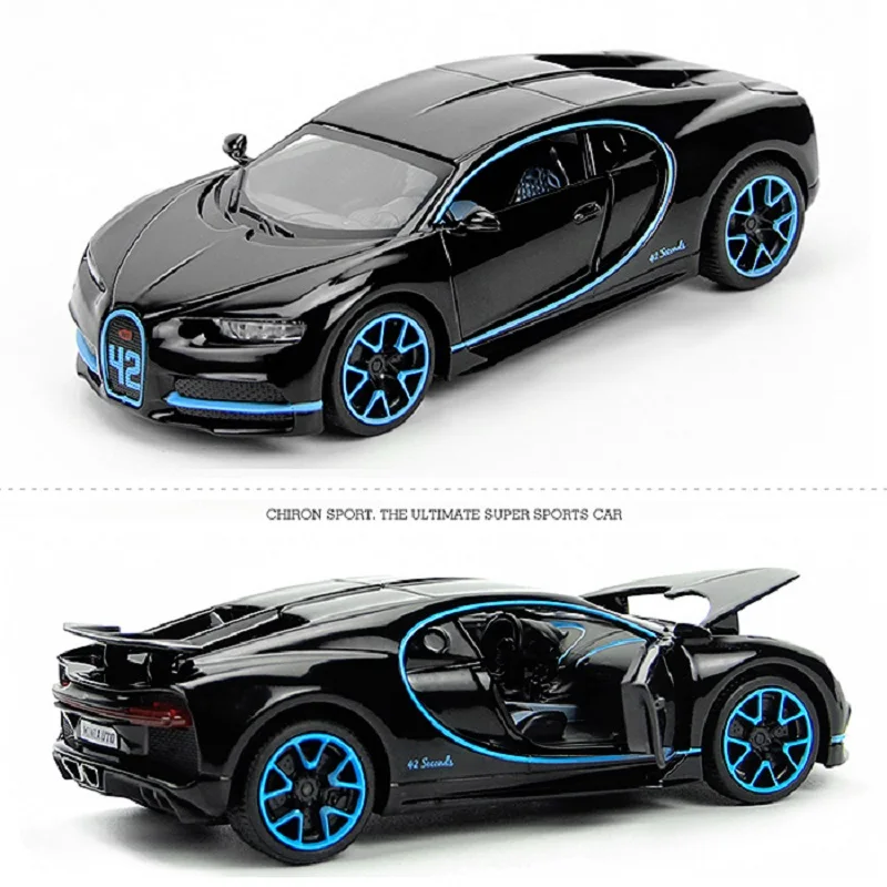 1:32 литьевая модель автомобиля Bugatti спортивный автомобиль металлический откат