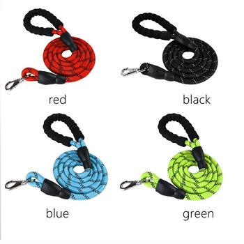 

For Medium Big Dog Pet Leash Reflective Strong Dog Leash 1.5M Long With Comfortable Padded Handle Heavy Duty Training Rope
