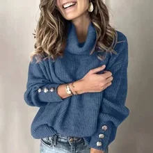 

Turtleneck Sweater Top Ladies Casual Turtleneck Sweater