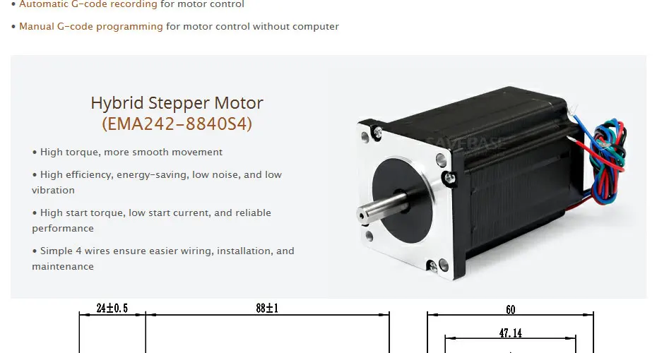 ENGMATE 3 шаговый двигатель TB6560 драйвер HB Nema24 417oz-in мотор 24V блок питания для "сделай сам"