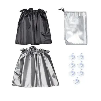 

2pcs 70 * 52cm Rear Side Window Curtain Car Sun Block Curtain Car Blackout Shade Suction Cup