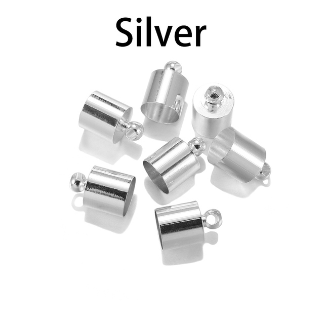 3 4 5 6 7 8 9 mm End Tip Cap Fit For Tassel Leather Cord End Crimp Caps Beads Caps Supplies For DIY Jewelry Making