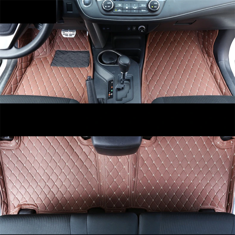 Кожаные автомобильные коврики для toyota rav4 2013 xa40 аксессуары коврик для ног авто интерьер