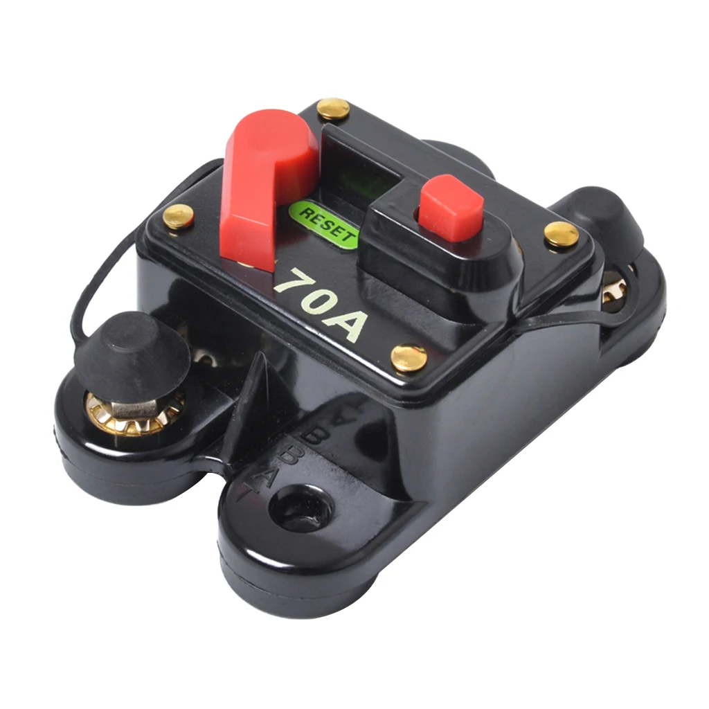 70A Auto Car Marine Audio Circuit Breaker Manual Reset Fuse Protection Self Recovery 12V