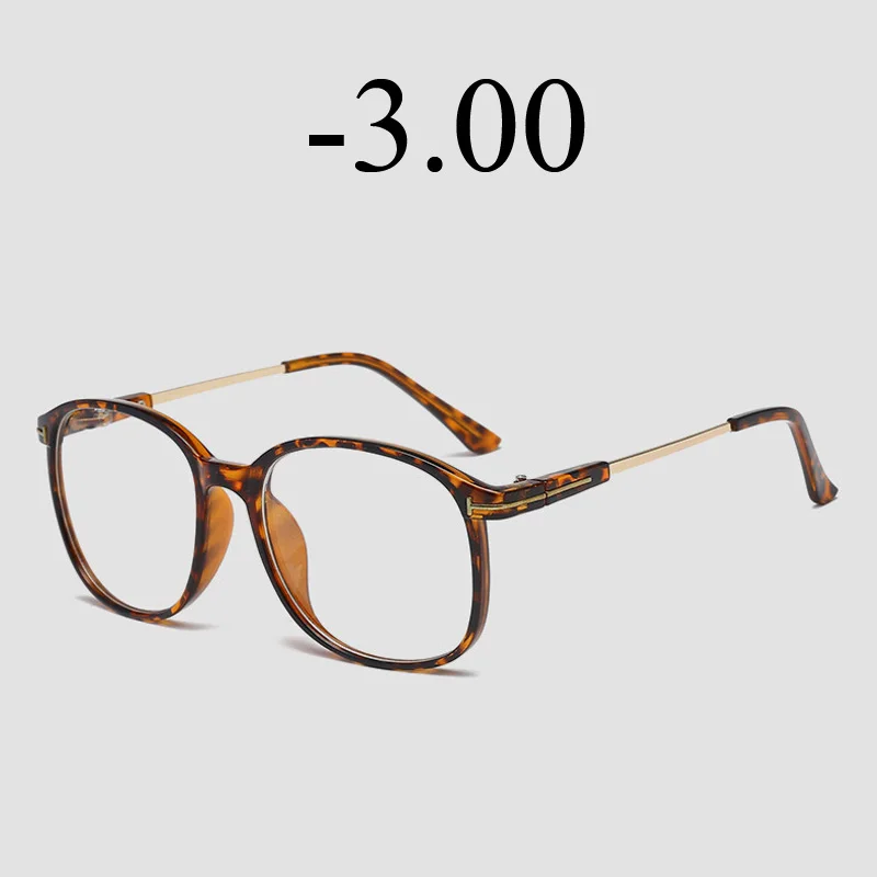 Leopard -3.0 Iboode очки для близорукости Женские Мужские Модные леопардовые очки для близорукости короткие очки для коррекции зрения диоптрий от-1,0 до-6,0 - Цвет оправы: Leopard -3.0