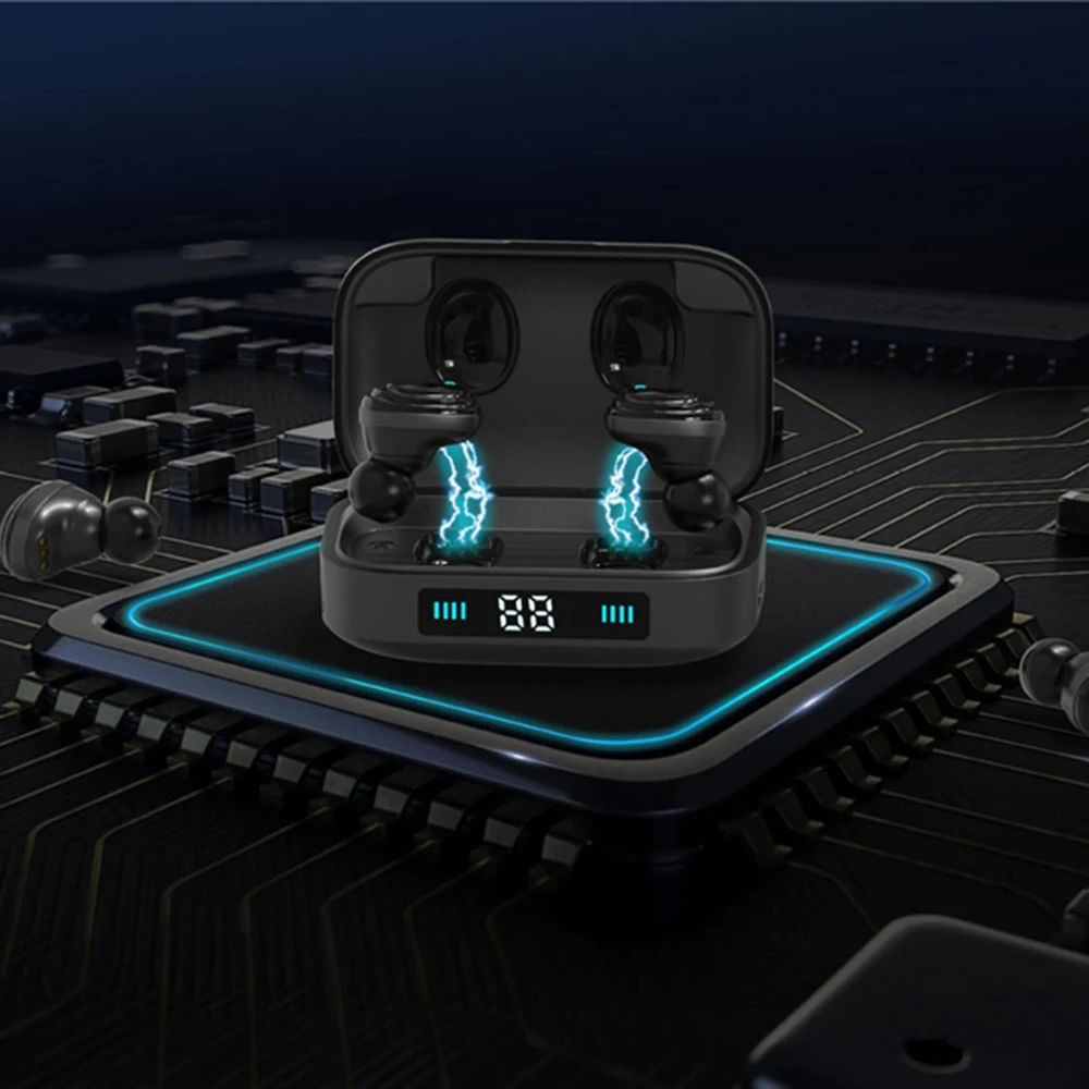 TWS Bluetooth наушники 5,0 беспроводные Bluetooth наушники 9D стерео Музыкальная гарнитура сенсорное управление светодиодный дисплей с зарядным устройством