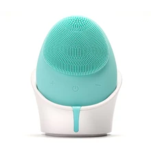 Экологичная перезаряжаемая Водонепроницаемая Очищающая щетка для лица, массажный очиститель для лица, силиконовая электрическая ультразвуковая щетка для лица