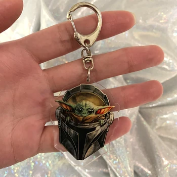

Cool Baby yoda The Mandalorian Movie Cartoon Cute Keychain Figures Toy Women Car Bag Pendant Accessories Kids Gift