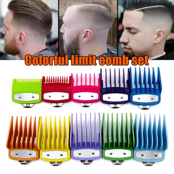 

8/10 Pcs Hair Clipper Limit Comb Guide Attachment Accessories Portable Barbers Tool UND Sale