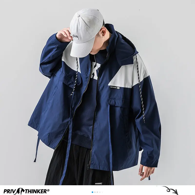 Privathinker Fashion Patchwork Men Jackets 2020 Autumn Men Hooded Zipper Jacket Coats Plus Size Man Casual Coats Tops Privathinker Fashion Patchwork Men Jackets 2020 Autumn Men Hooded Zipper Jacket Coats Plus Size Man Casual Coats Tops
