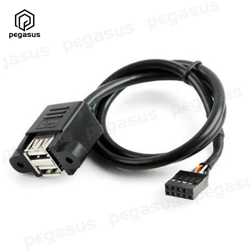 0 5 м двойной USB2.0 A женский монтажный на DuPont 10PIN кабель материнской платы |